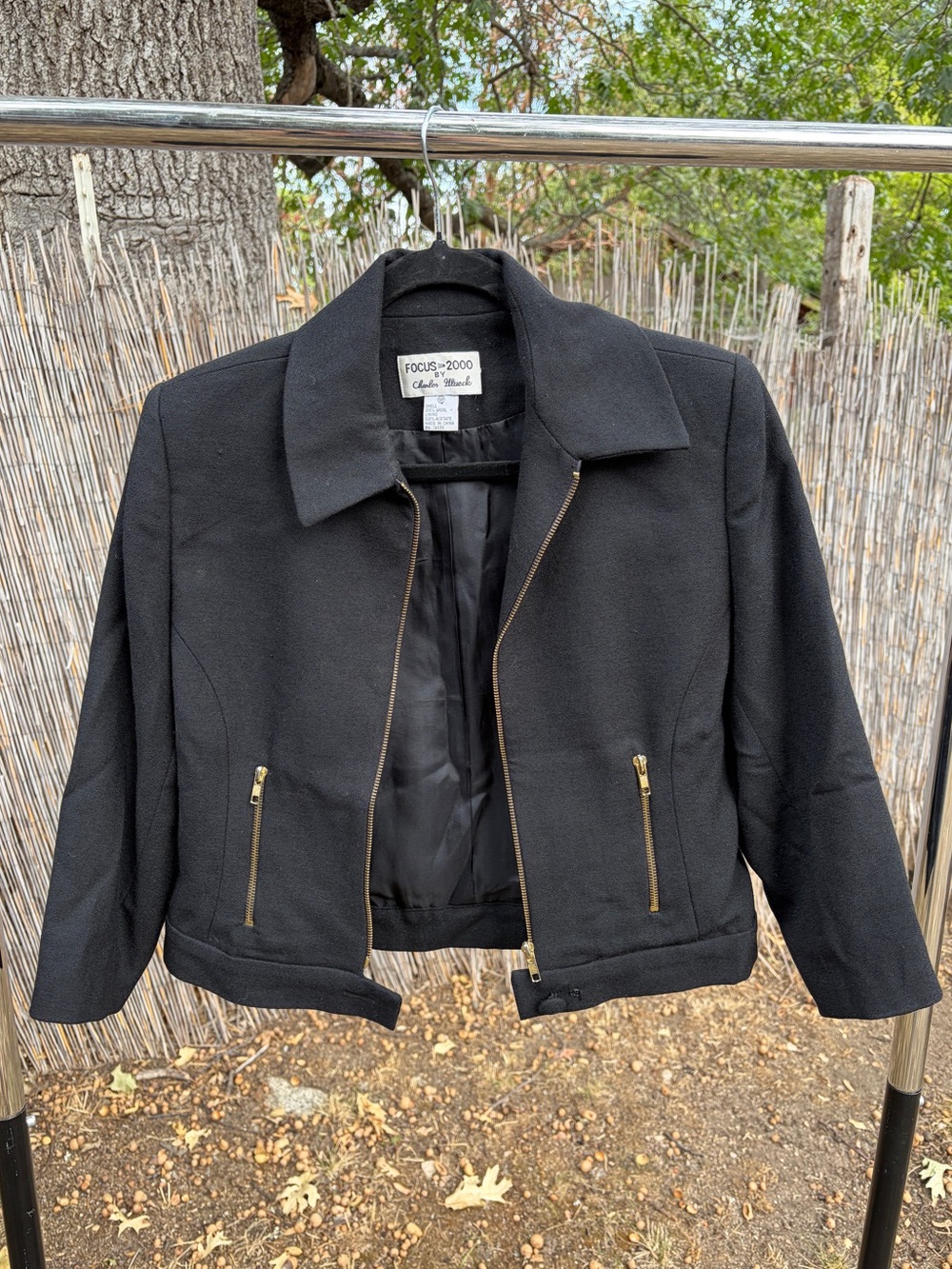 Vintage Wool Black Little Bomber